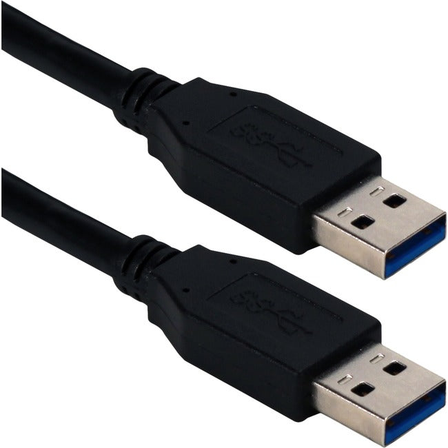 QVS, 3Ft Usb 3.0/3.1 Type A Male To,Male 5Gbps Black Cable